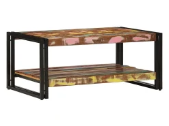Best Mesa de centro | Mesa de apoio 90x50x38 cm madeira maciça recuperada Multicor