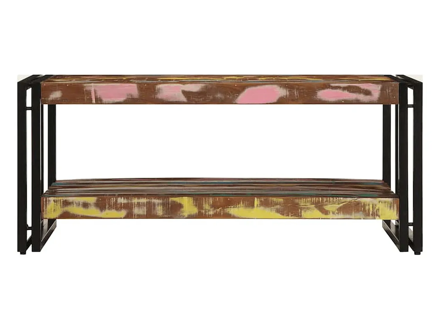 Best Mesa de centro | Mesa de apoio 90x50x38 cm madeira maciça recuperada Multicor