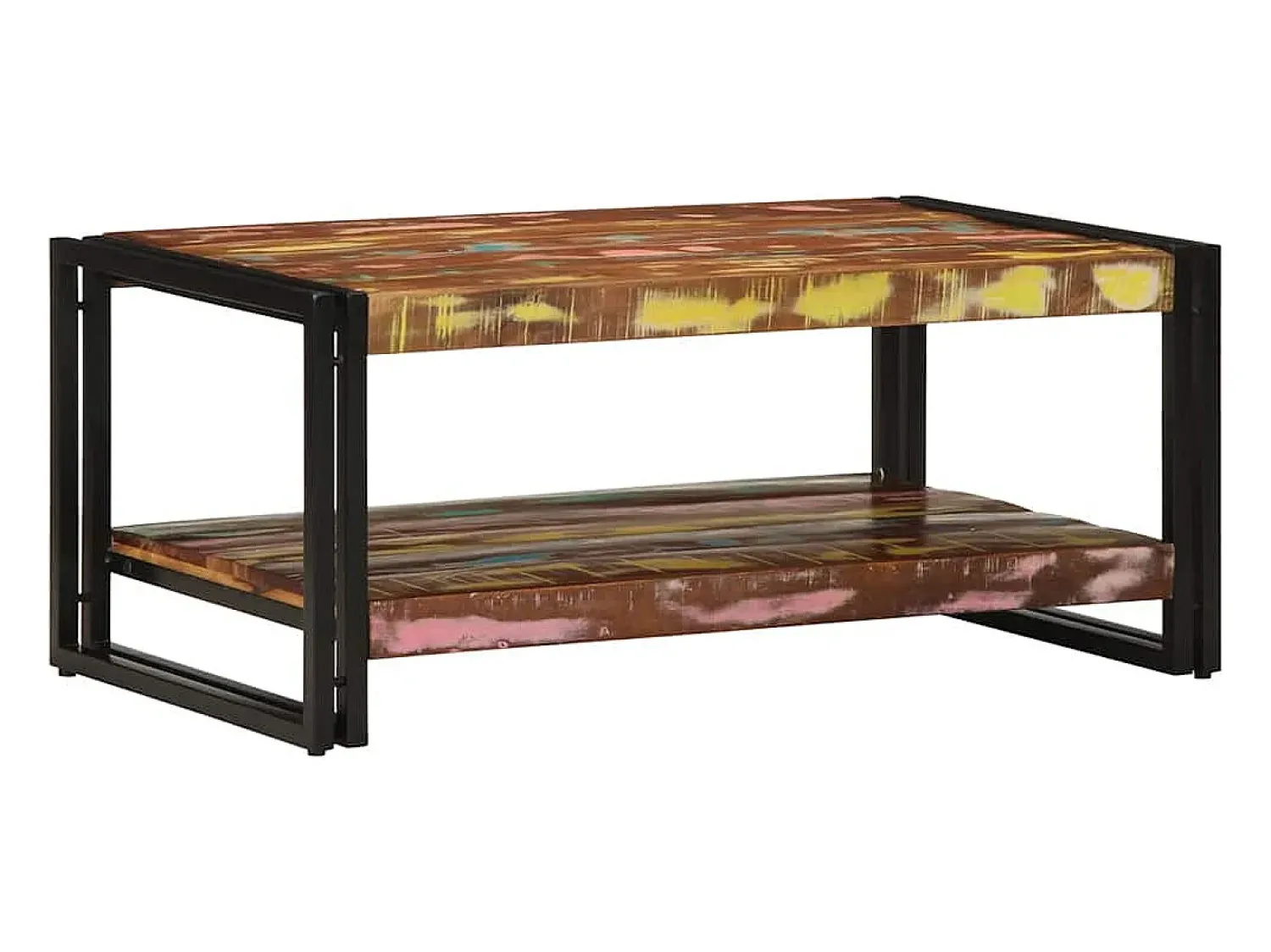 Best Mesa de centro | Mesa de apoio 90x50x38 cm madeira maciça recuperada Multicor