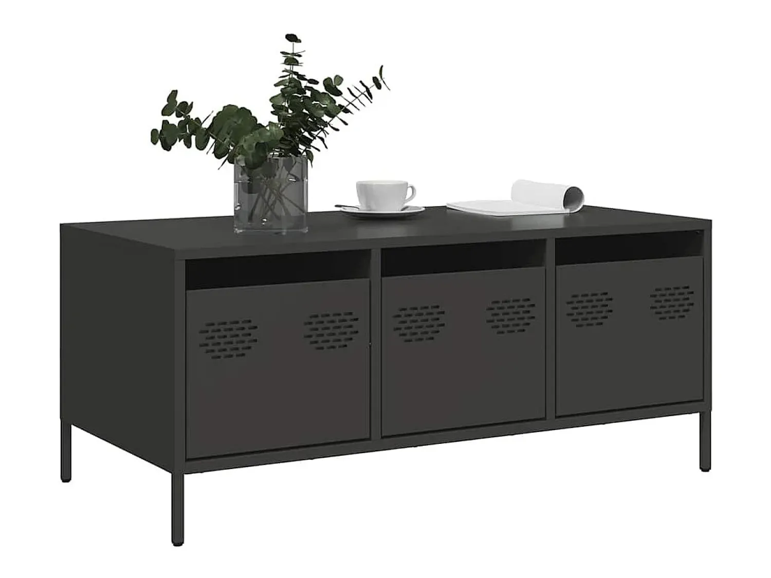 Mesa de centro | Mesa de apoio 101.5x50x43.5 cm aço laminado a frio^ Mesa De Centro