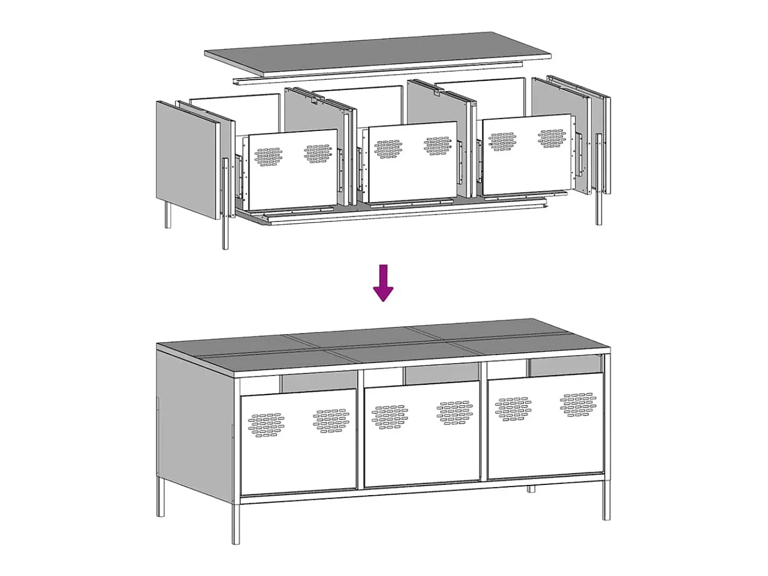 Mesa de centro | Mesa de apoio 101.5x50x43.5 cm aço laminado a frio^ Mesa De Centro