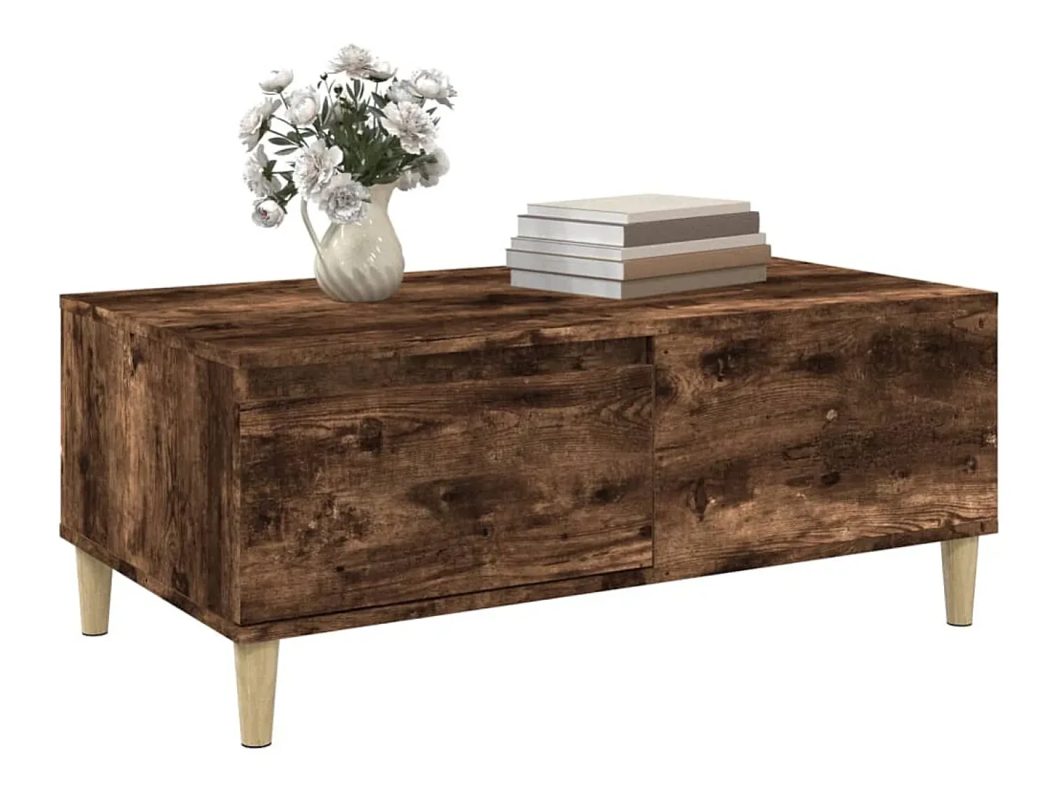 Discount Mesa de centro | Mesa de apoio 90x50x36.5 cm derivados madeira carvalho fumado Castanho