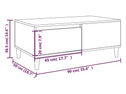 Discount Mesa de centro | Mesa de apoio 90x50x36.5 cm derivados madeira carvalho fumado Castanho