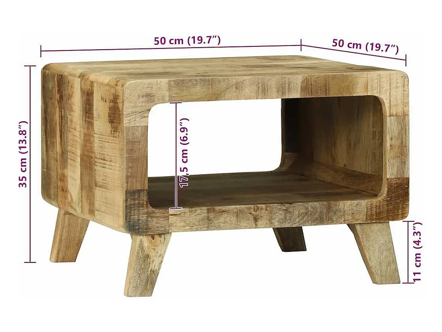 Mesa De Centro| Mesa de centro | Mesa de apoio | Mesa de café 50x50x35 cm Castanho