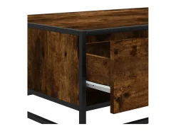 Mesa De Centro* Mesa de centro | Mesa de apoio 90x57x35 cm deriv. madeira/metal carvalho fumado Castanho