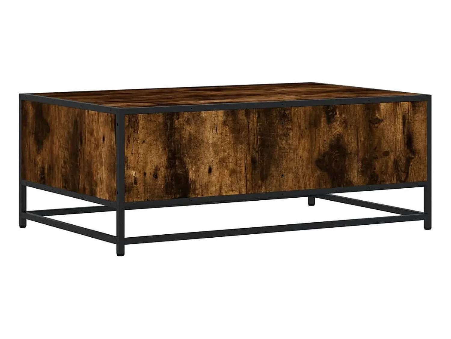 Mesa De Centro* Mesa de centro | Mesa de apoio 90x57x35 cm deriv. madeira/metal carvalho fumado Castanho