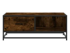 Mesa De Centro* Mesa de centro | Mesa de apoio 90x57x35 cm deriv. madeira/metal carvalho fumado Castanho