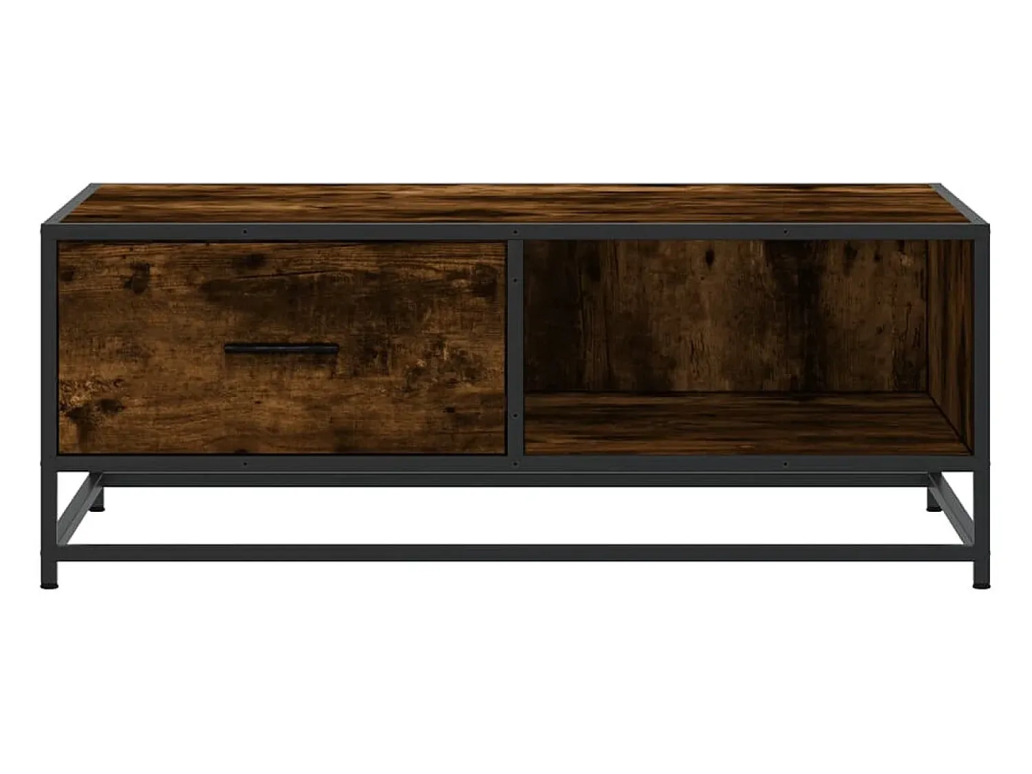 Mesa De Centro* Mesa de centro | Mesa de apoio 90x57x35 cm deriv. madeira/metal carvalho fumado Castanho
