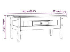 Discount Mesa de centro | Mesa de apoio Corona pinho mexicano 100x55x44 cm Branco