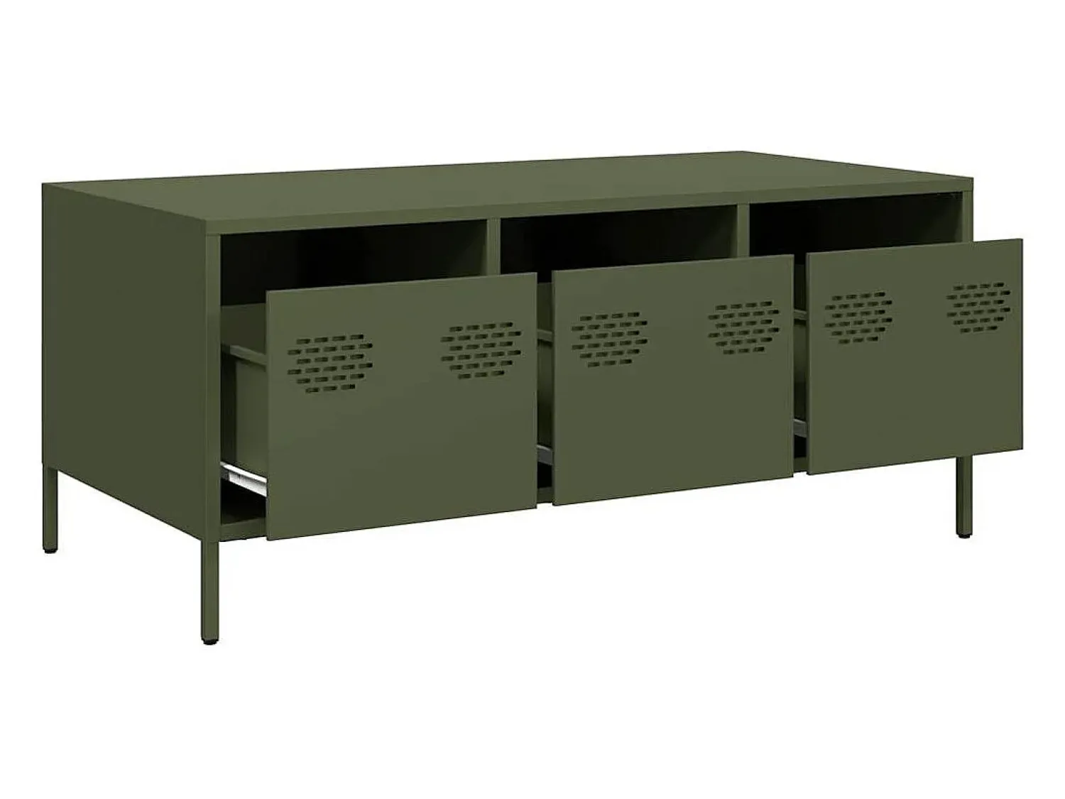 Mesa De Centro* Mesa de centro | Mesa de apoio 101.5x50x43.5 cm aço laminado a frio -azeitona Verde