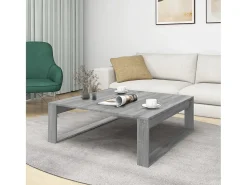 Outlet Mesa de centro | Mesa de apoio 100x100x35 cm derivados de madeira cinza sonoma Cinzento
