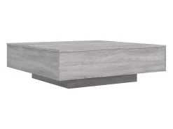 Online Mesa de centro | Mesa de apoio com luzes LED 100x100x31 cm sonoma Cinzento