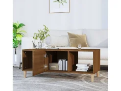 Mesa de centro | Mesa de apoio 102x50x40 cm derivados madeira carvalho Castanho