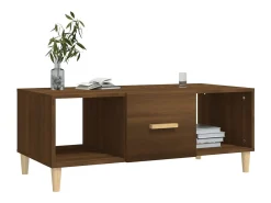 Mesa de centro | Mesa de apoio 102x50x40 cm derivados madeira carvalho Castanho