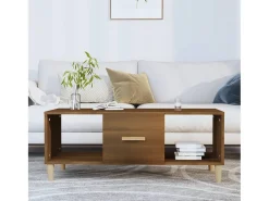 Mesa de centro | Mesa de apoio 102x50x40 cm derivados madeira carvalho Castanho