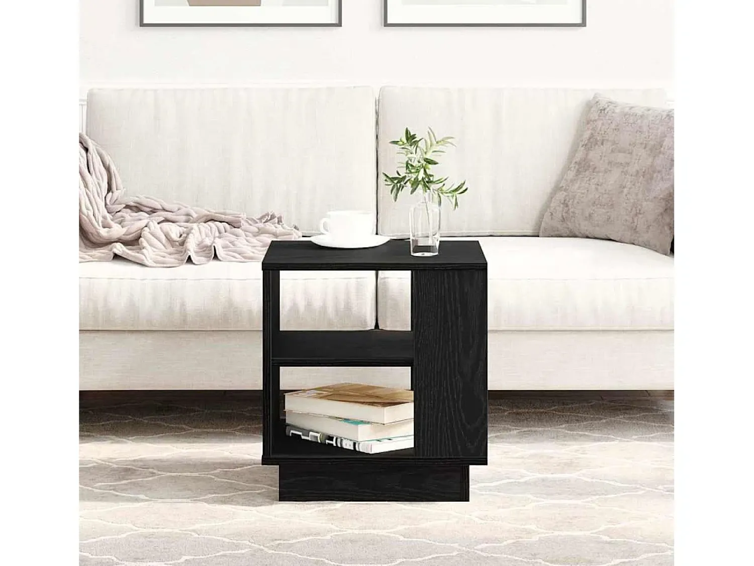 Mesa De Centro* Mesa de centro | Mesa de apoio Carvalho 40x40x43 cm Preto