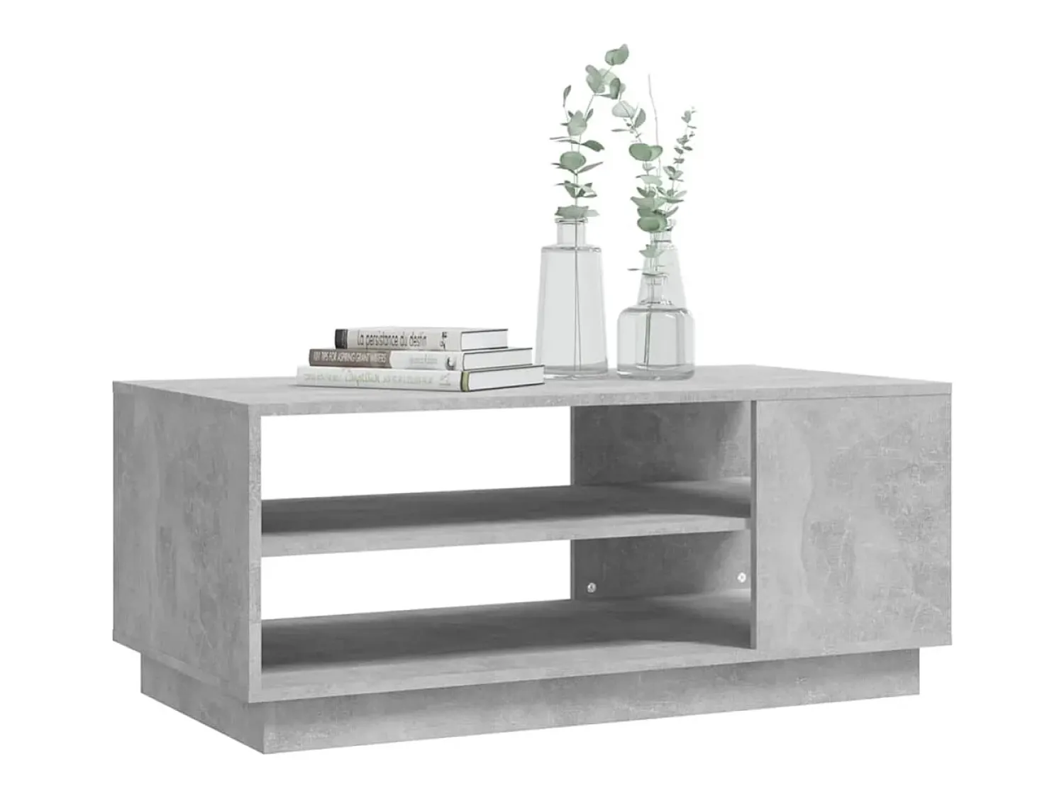 Mesa De Centro* Mesa de centro | Mesa de apoio 102x55x43 cm aglomerado cimento Cinzento