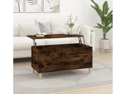 Mesa de centro | Mesa de apoio 90x44.5x45 cm derivados madeira carvalho fumado^ Mesa De Centro
