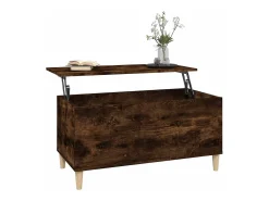 Mesa de centro | Mesa de apoio 90x44.5x45 cm derivados madeira carvalho fumado^ Mesa De Centro