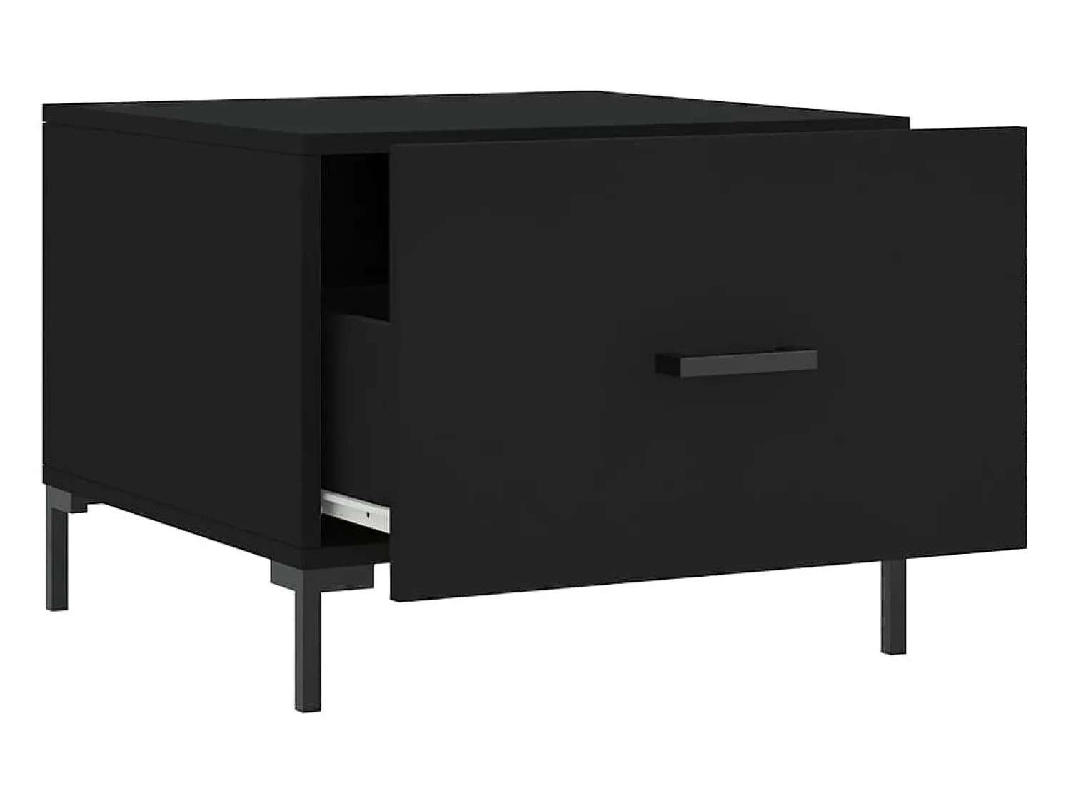 Mesa De Centro| Mesa de centro | Mesa de apoio 50x50x40 cm derivados de madeira Preto