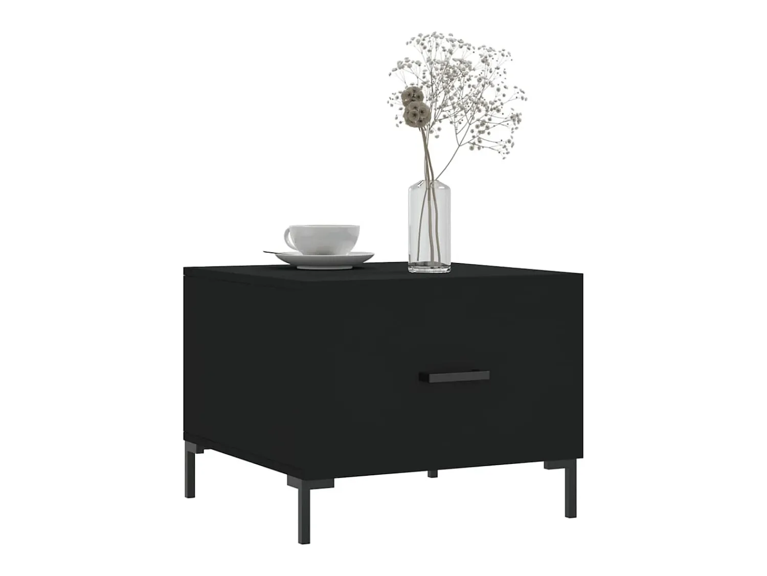 Mesa De Centro| Mesa de centro | Mesa de apoio 50x50x40 cm derivados de madeira Preto