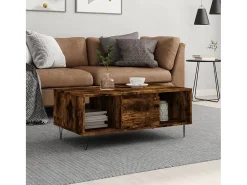Mesa de centro | Mesa de apoio 90x50x36.5 cm derivados madeira carvalho fumado^ Mesa De Centro