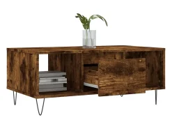 Mesa de centro | Mesa de apoio 90x50x36.5 cm derivados madeira carvalho fumado^ Mesa De Centro