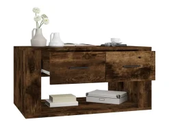 Mesa De Centro* Mesa de centro | Mesa de apoio 80x50x40 cm derivados de madeira carvalho fumado Castanho
