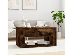 Mesa De Centro* Mesa de centro | Mesa de apoio 80x50x40 cm derivados de madeira carvalho fumado Castanho