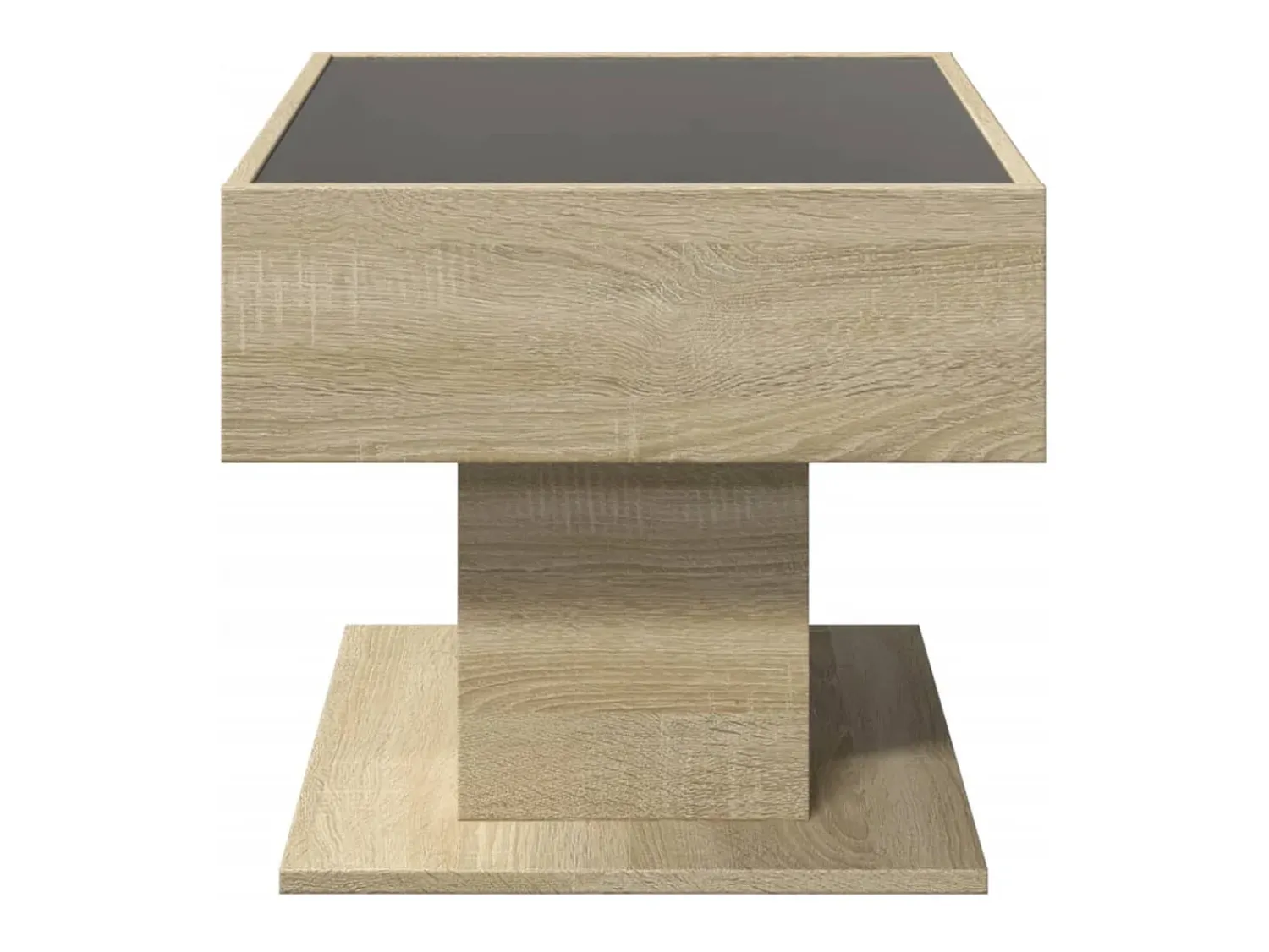 Online Mesa de centro | Mesa de apoio c/ LEDs 70x50x45 cm derivados de madeira Castanho