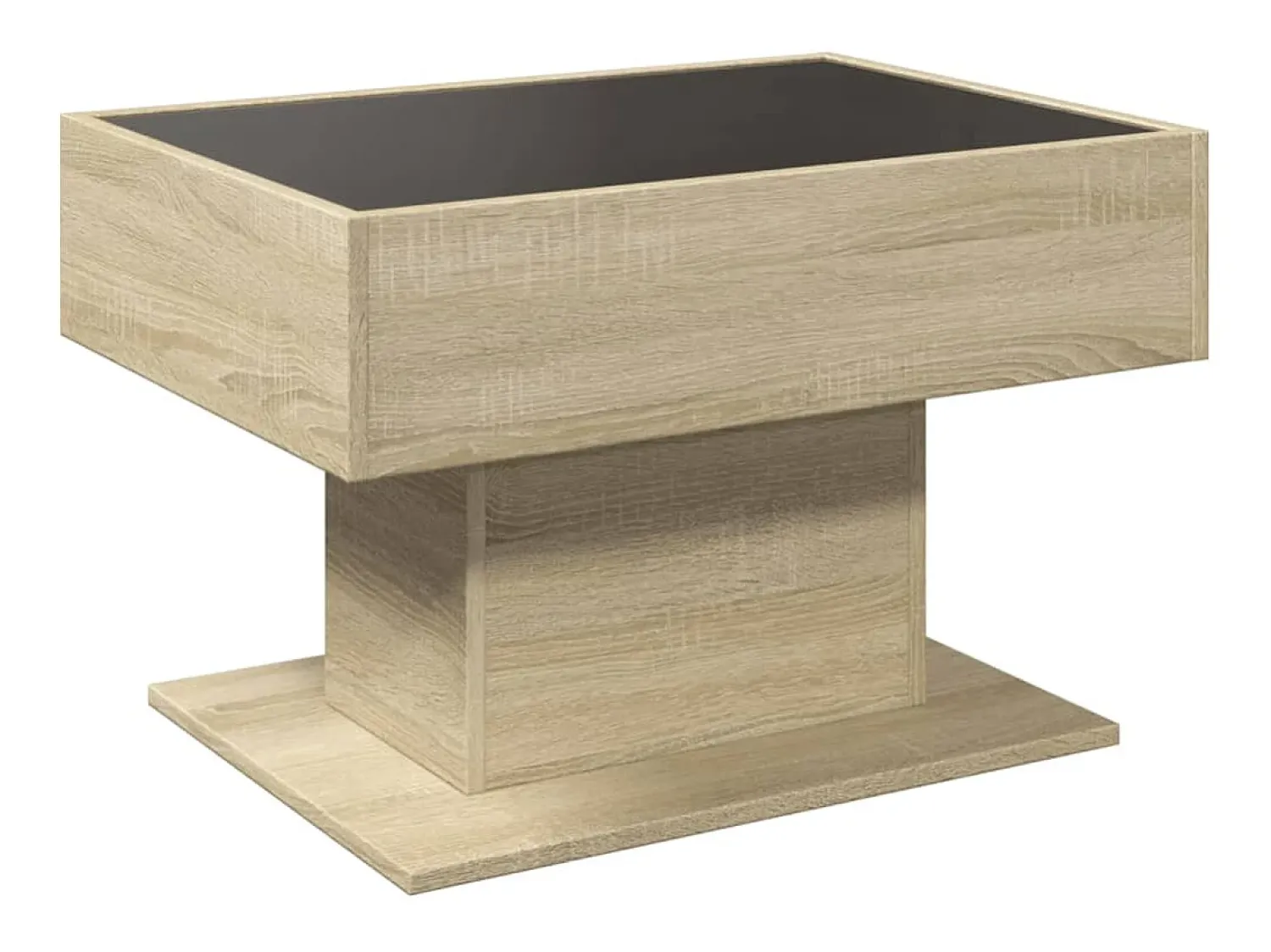 Online Mesa de centro | Mesa de apoio c/ LEDs 70x50x45 cm derivados de madeira Castanho