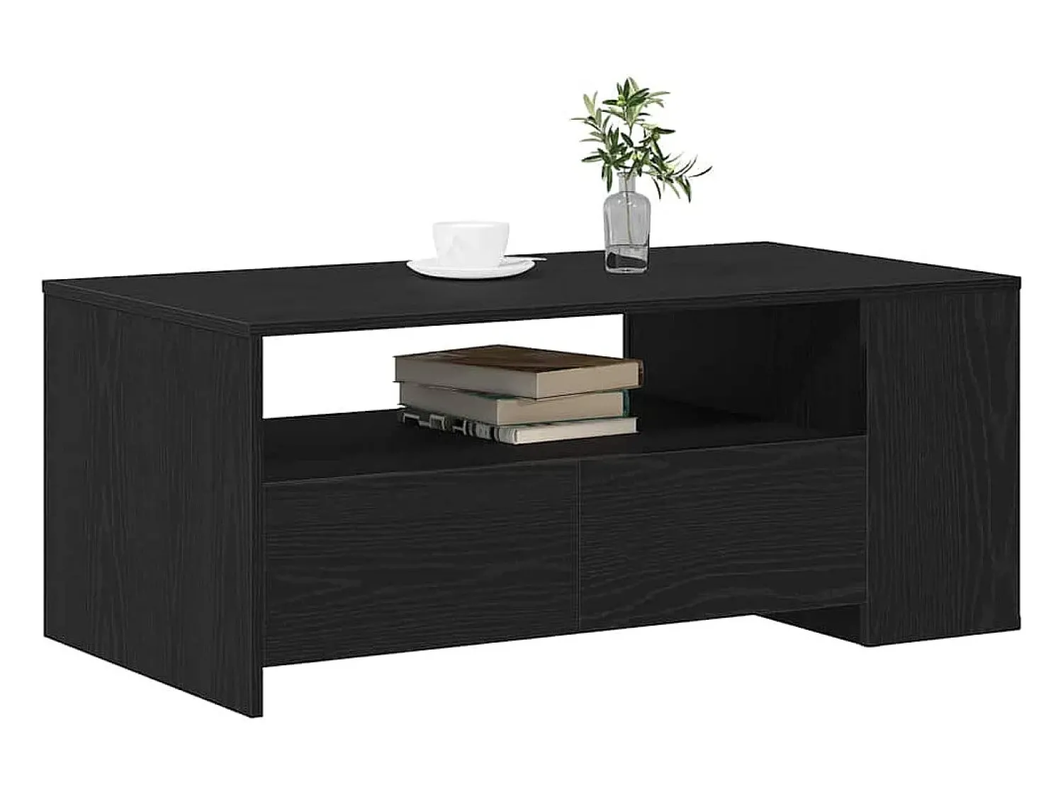 Mesa De Centro| Mesa de centro | Mesa de apoio with Drawer Carvalho 102x55x43.5 cm Preto