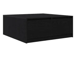 Mesa De Centro* Mesa de centro | Mesa de apoio com gavetas 100x100x40 cm carvalho Preto