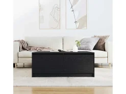 Mesa De Centro* Mesa de centro | Mesa de apoio com gavetas 100x100x40 cm carvalho Preto