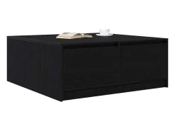 Mesa De Centro* Mesa de centro | Mesa de apoio com gavetas 100x100x40 cm carvalho Preto
