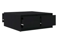 Mesa De Centro* Mesa de centro | Mesa de apoio com gavetas 100x100x40 cm carvalho Preto