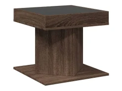 Mesa De Centro* Mesa de centro | Mesa de apoio c/ LEDs 50x50x45 madeira processada Castanho