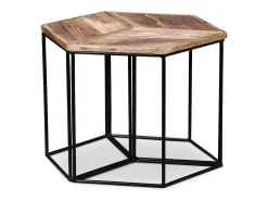 Mesa De Centro| Mesa de centro | Mesa de apoio madeira de mangueira maciça 56x48x40 cm Castanho