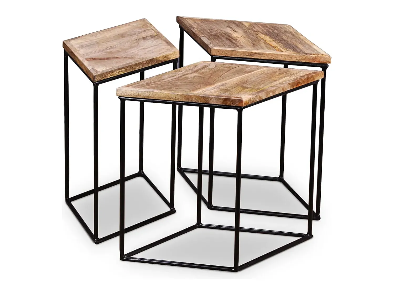 Mesa De Centro| Mesa de centro | Mesa de apoio madeira de mangueira maciça 56x48x40 cm Castanho