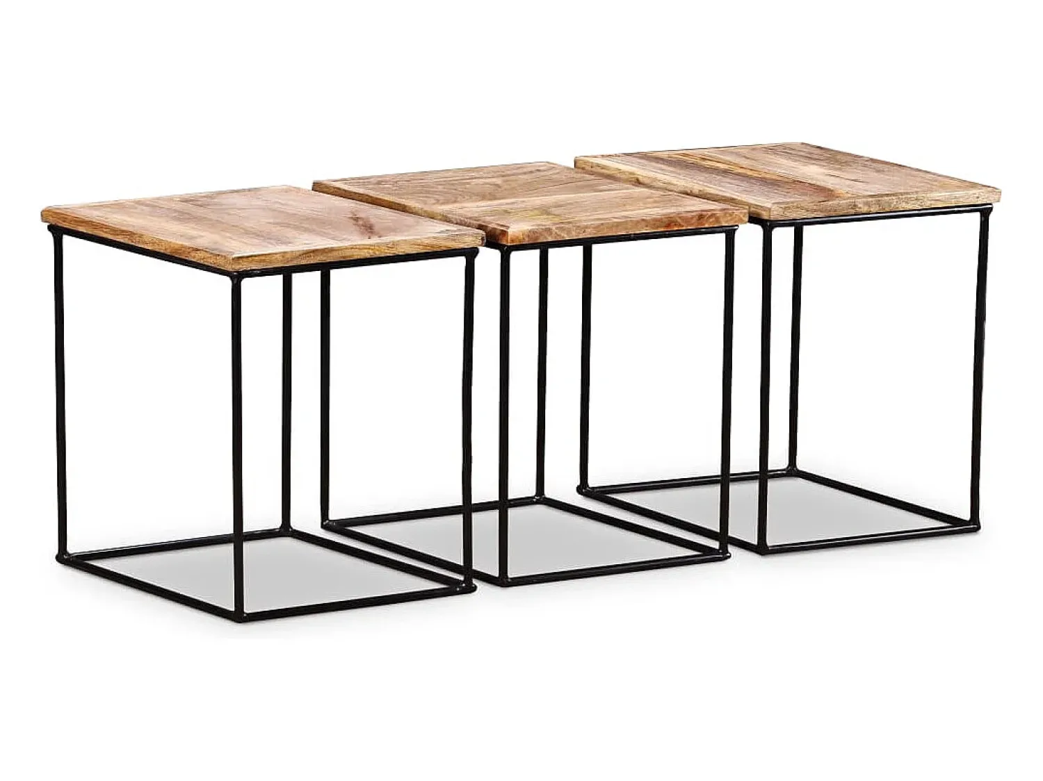 Mesa De Centro| Mesa de centro | Mesa de apoio madeira de mangueira maciça 56x48x40 cm Castanho