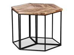 Mesa De Centro| Mesa de centro | Mesa de apoio madeira de mangueira maciça 56x48x40 cm Castanho