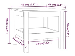 Mesa De Centro* Mesa de centro | Mesa de apoio | Mesa de café 45x45x40 cm madeira maciça pinho Castanho