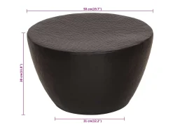 Mesa de centro | Mesa de apoio em alumínio martelado Ø 50x30 cm^ Mesa De Centro