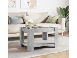 Mesa de centro | Mesa de apoio c/ LEDs 73x53x45 cm derivados de madeira^ Mesa De Centro