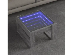 Mesa de centro | Mesa de apoio luzes LED Infinity 50x53x30 cm sonoma^ Mesa De Centro
