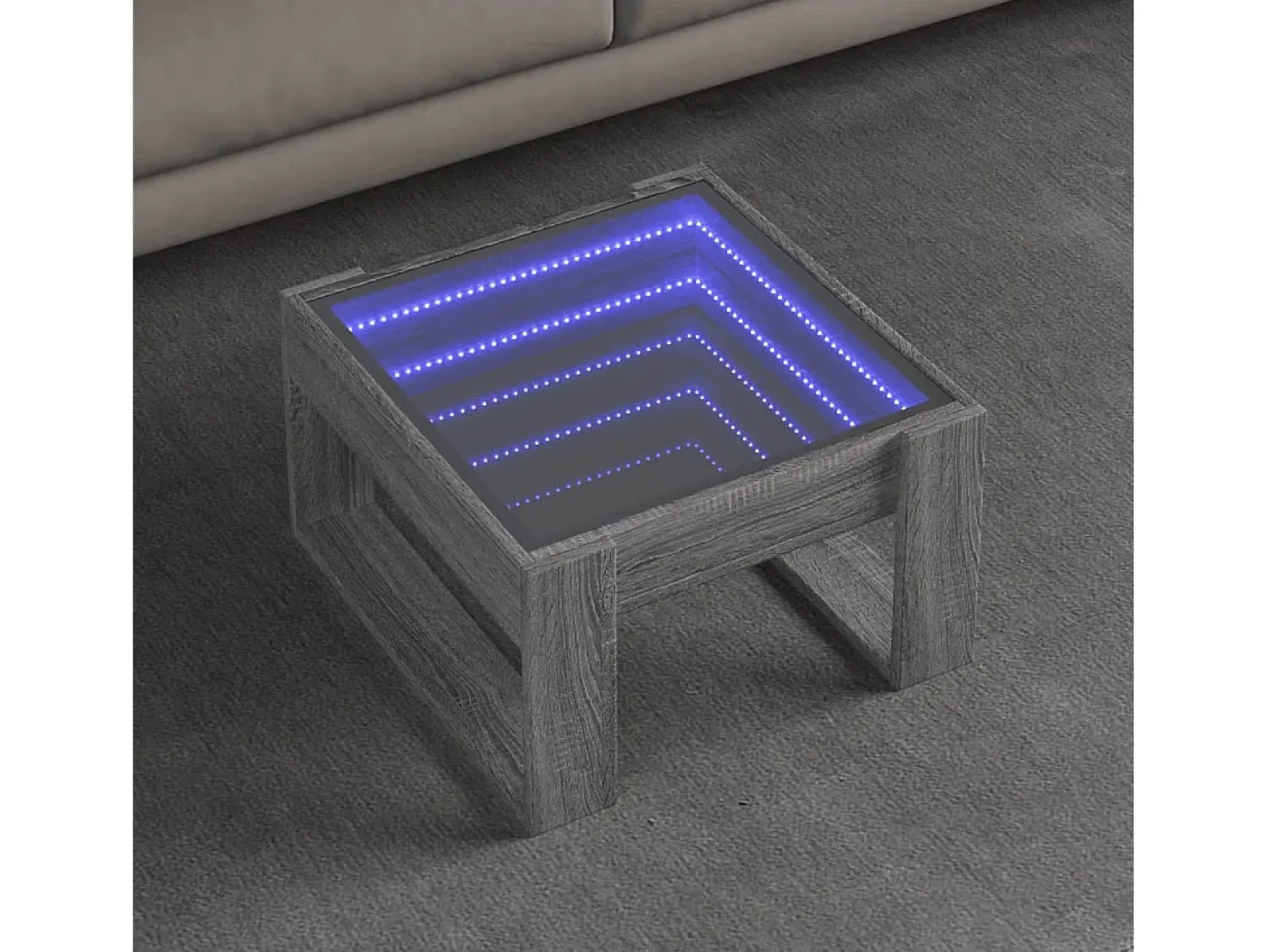 Mesa de centro | Mesa de apoio luzes LED Infinity 50x53x30 cm sonoma^ Mesa De Centro