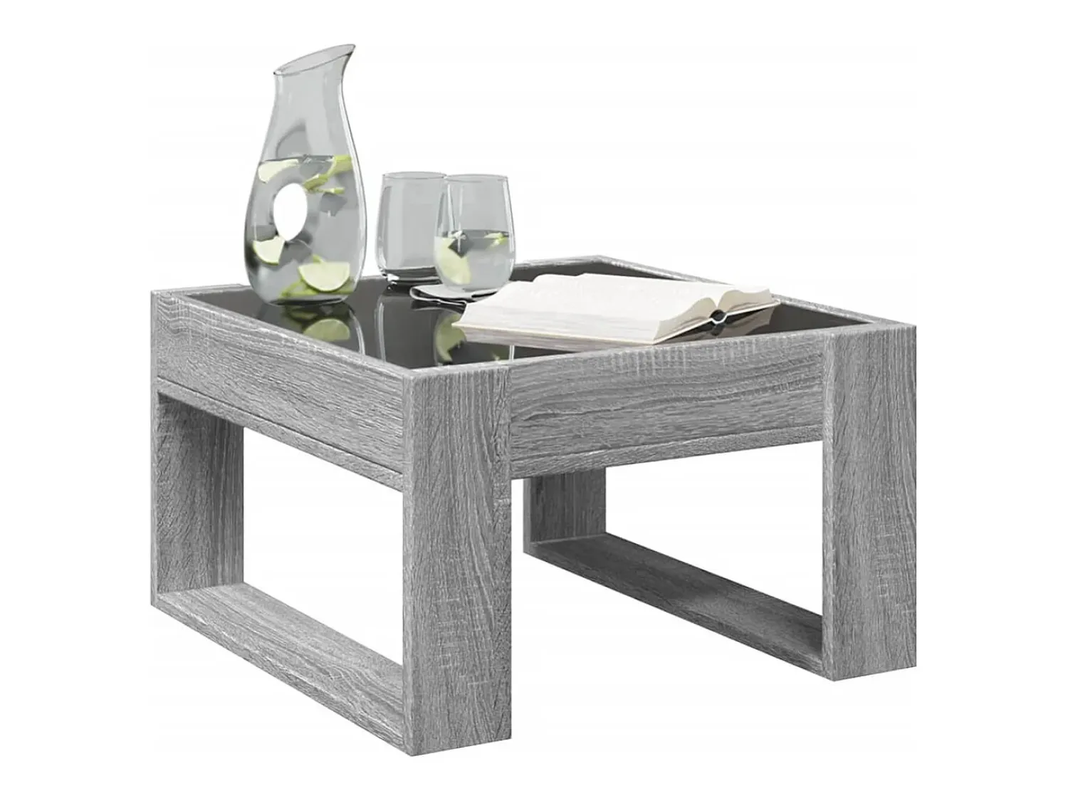 Mesa de centro | Mesa de apoio luzes LED Infinity 50x53x30 cm sonoma^ Mesa De Centro