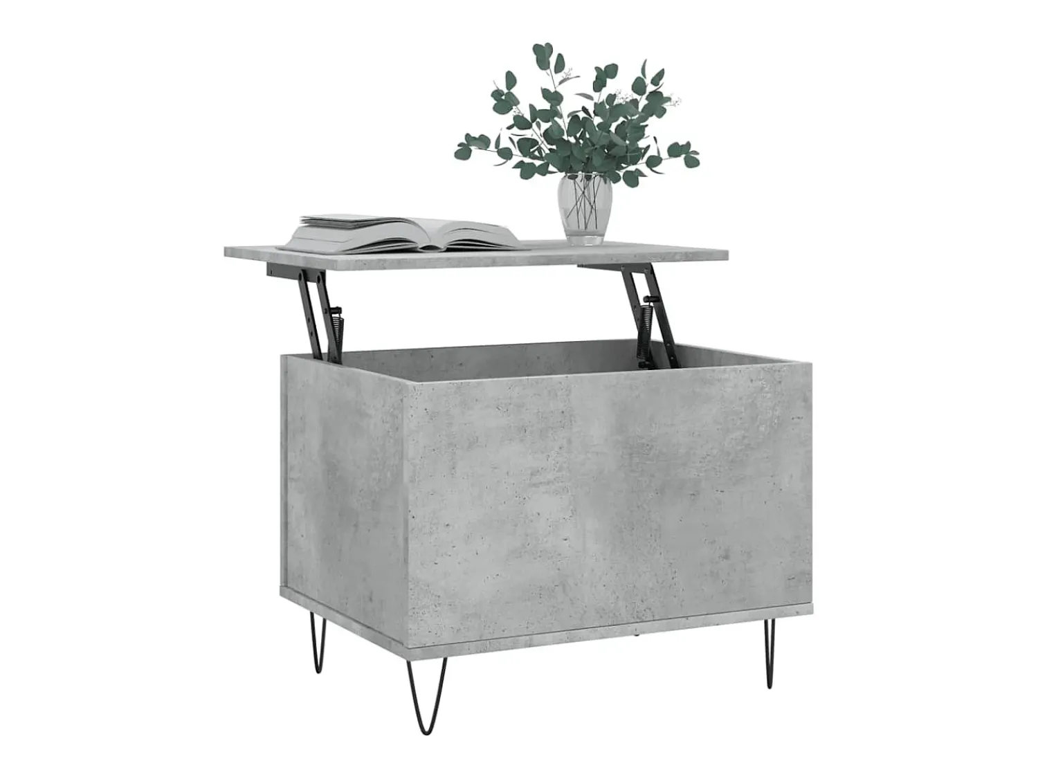 New Mesa de centro | Mesa de apoio | Mesa de café 60x44.5x45 cm derivados madeira cimento Cinzento