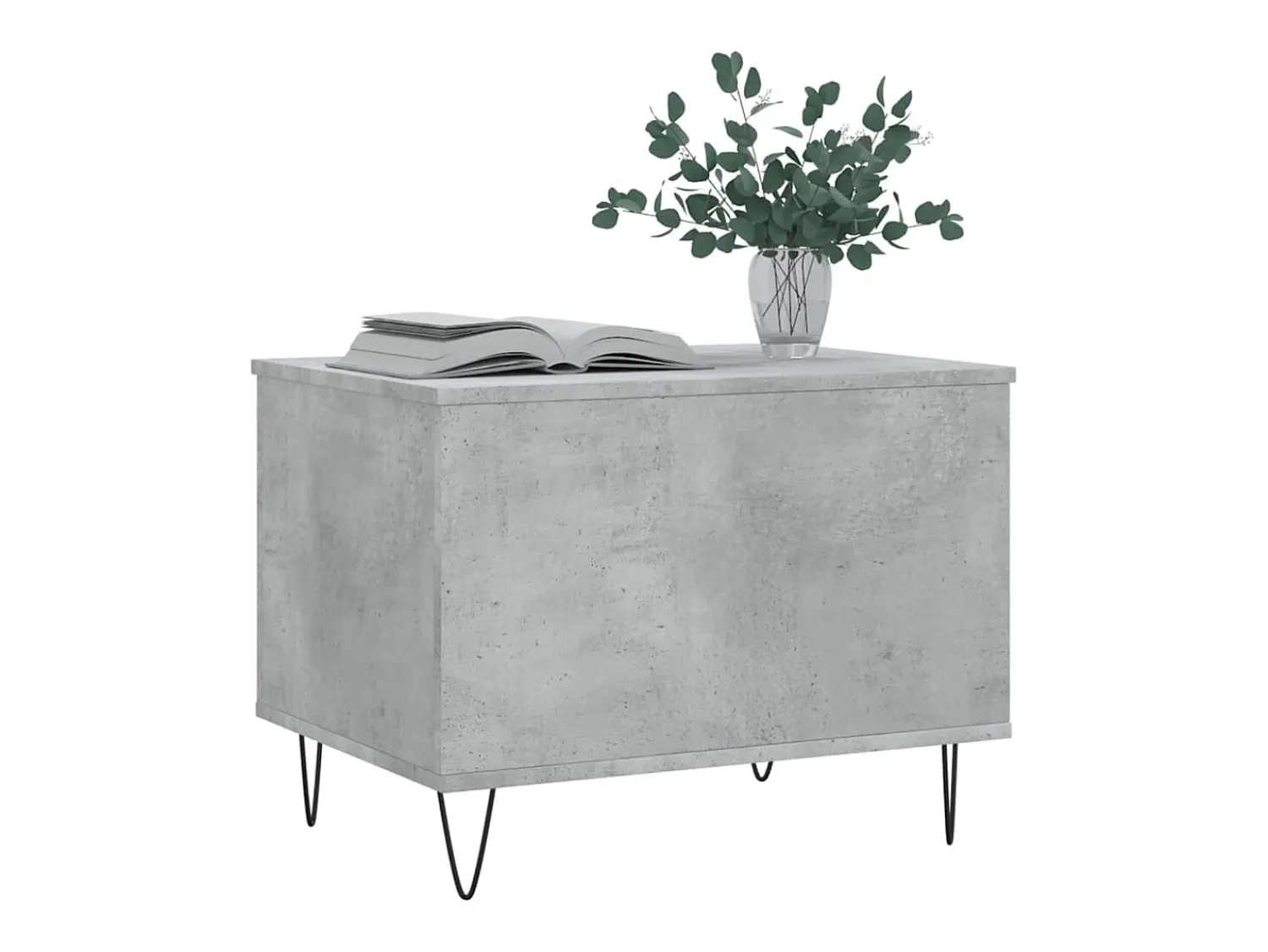 New Mesa de centro | Mesa de apoio | Mesa de café 60x44.5x45 cm derivados madeira cimento Cinzento