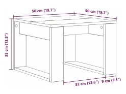 Mesa de centro | Mesa de apoio Carvalho 50x50x35 cm^ Mesa De Centro